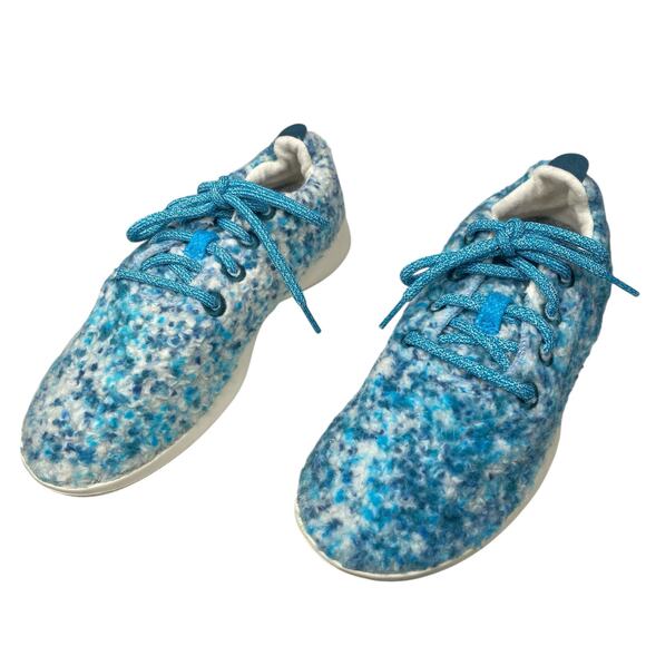Allbirds Women’s Wool Runner Fluff Blue White Lace Up Sneaker Size US 9 - Picture 6 of 11